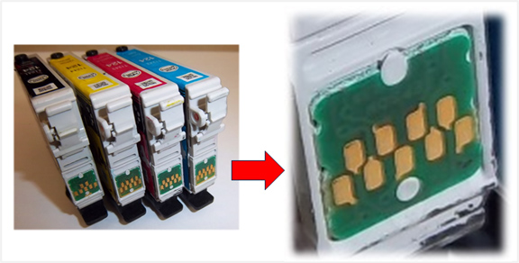 Chip on Epson Compatible Ink Cartridges