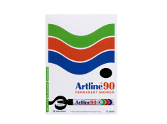Artline 90 Series 5mm Chisel Nib Black Permanent Markers
