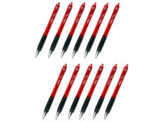 Artline Flow 1.0mm Ballpoint Retractable Red Pens