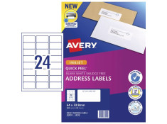 Avery J8159 Inkjet 24UP 64 x 33.8mm White