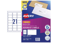 Avery J8160 Inkjet 21UP 63.5 x 38.1mm White
