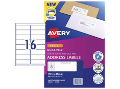 Avery J8162 Inkjet 16UP 99.1 x 34mm White