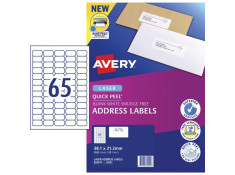 Avery L7651 65UP Quick Peel 38.1 x 21.2mm Laser Mini