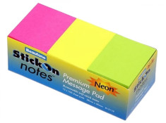 Beautone Stick On Notes 38mm x 50mm Neon Assorted