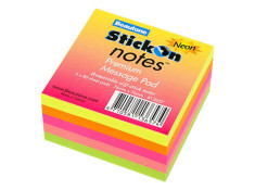 Beautone Stick On Notes 76mm x 76mm Neon Cube 250 Sheet
