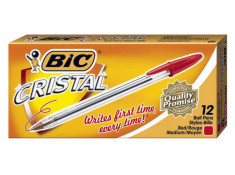 Bic Cristal Medium Ballpoint Red Pens