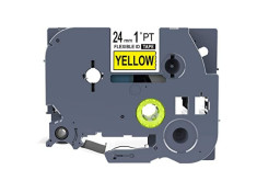Brother Generic TZe-FX651 Black on Yellow Flexible ID 24mm x 8m