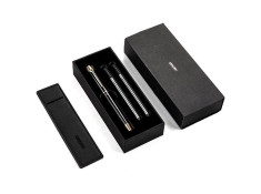 Deli S158 Gold Trim Black Pen Gift Pack Inc 2 Refills