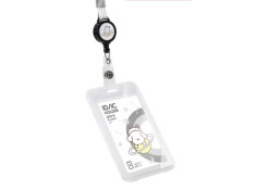 Deli 64805 Retractable Lanyard with Portrait ID Name Holder Badge 86 x 54mm