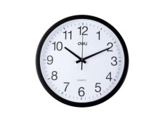 Deli Deli 9005B 30cm Black Round Wall Clock
