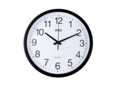 Deli Deli 9006B 37cm Black Round Wall Clock