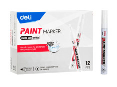 Deli U500 2.0mm Bullet White Paint Markers