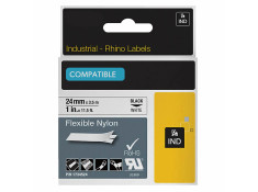 Dymo Generic Rhino Permanent Vinyl Black on White 24mm x 3.5m
