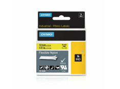 Dymo Rhino Flexible Nylon 12mm x 3.5m Black on Yellow