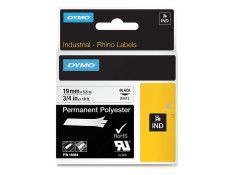 Dymo Rhino SD18484 Permanent Polyester Black on White 19mm x 5.5m