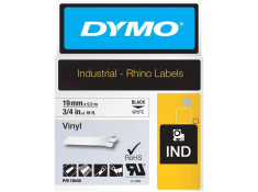 Dymo Rhino Permanent Vinyl Black on White 19mm x 5.5m