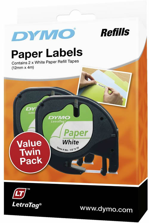 Dymo plastic labels 12mm x 4m