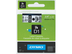 Dymo D1 Black on Clear 6mm x 7m