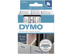 Dymo D1 Black on White 12mm x 7m