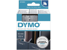Dymo D1 White on Clear 12mm x 7m