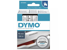 Dymo D1 Black on Clear 19mm x 7m