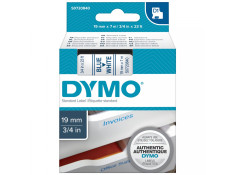 Dymo D1 Blue on White 19mm x 7m