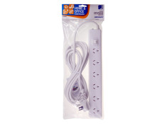 Jackson 5m White 6 Outlet Surge Protected with Master Switch