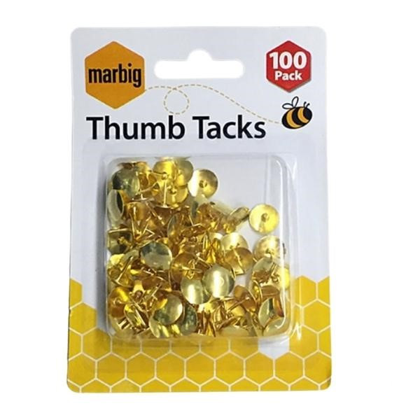 Marbig 100 Pk Thumb Tack Drawing Pins Inkjet Wholesale