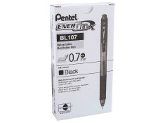 Pentel BL107 Energel 0.7mm Fine Retractable Black Gel Roller Pen