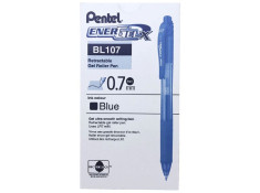 Pentel BL107 Energel 0.7mm Fine Retractable Blue Gel Roller Pen