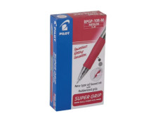 Pilot BPGP-10R Supergrip Retractable 1.0mm Medium Red Pen