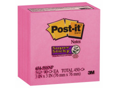 Post-It 76 x 76mm 654-5SSNP Super Sticky Neon Pink 5 Pack
