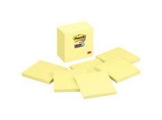 Post-It 76 x 76mm 654-6SSCY Super Sticky Canary Yellow 6Pk
