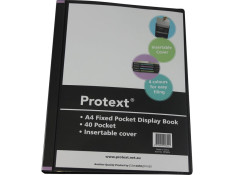 Protext A4 Fixed Insert Cover/Spine Black 40 Page