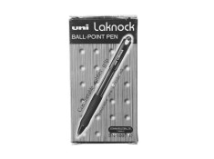 UNI Laknock Retractable Broad Black Pen