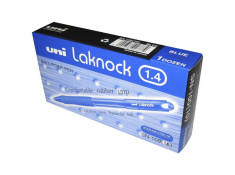 UNI Laknock Retractable Broad Blue Pen