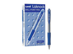 UNI Laknock Retractable Fine Blue Pens