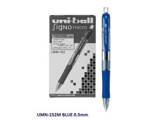 Uniball UMN152 Blue Signo Micro 0.5mm Retractable Gel Ink Rollerball Pen